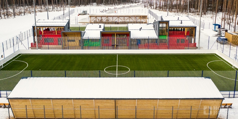 Построенные объекты Спортивный комплекс из клееного бруса в парке Малевича Барвиха Holz House 10